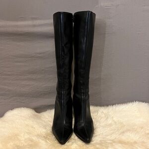 Black Leather Heel Boots size 9